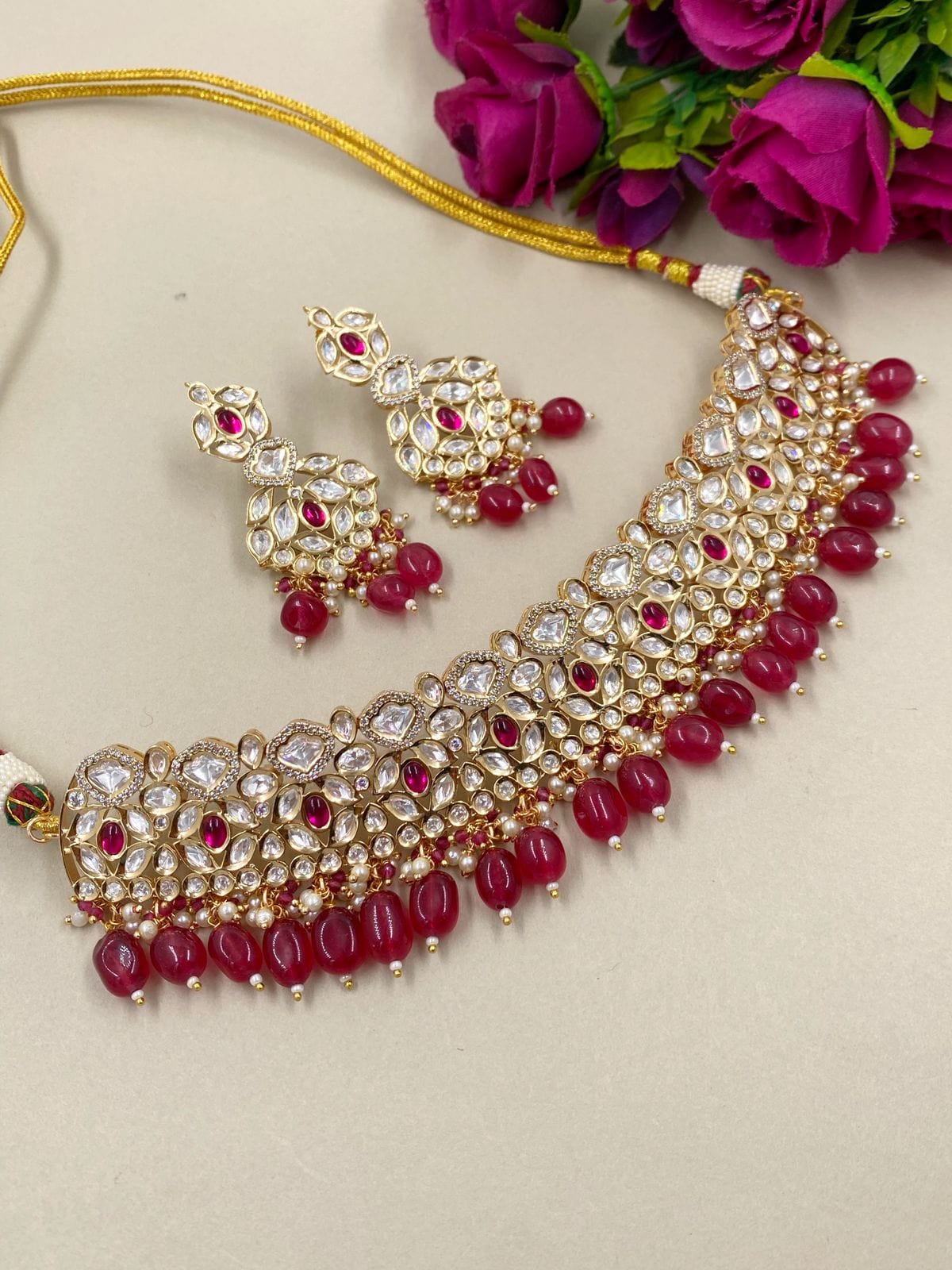 Manisha Jewellery Gold Plated Bridal Choker Necklace Set